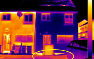 Thermal image of heat loss from traditional underfloor insulation, courtesy of DEEP Study by Leeds Becket UNiversity